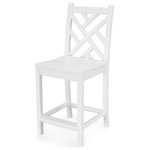 POLYWOOD - Polywood Chippendale Counter Side Chair, White - This counter height chair adds a bit of height to the elegant Chippendale style. POLYWOOD furniture is constructed of solid POLYWOOD lumber that's available in a variety of attractive, fade-resistant colors. It won't splinter, crack, chip, peel or rot and it never needs to be painted, stained or waterproofed. It's also designed to withstand nature's elements as well as to resist stains, corrosive substances, salt spray and other environmental stresses. Best of all, POLYWOOD furniture is made in the USA and backed by a 20-year warranty.