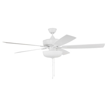 Craftmade S1115-60 Super Pro 60" 5 Blade LED Indoor Ceiling Fan - - White /