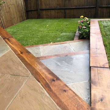Stairs and woodenborders built