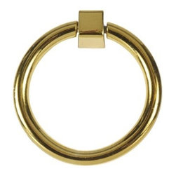 Worlds Away Lucas Circular Pull in Brass - Cabinet And Drawer Handle Pulls