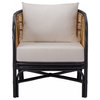 Ferrara Rattan Accent Arm Chair, Black/ Natural
