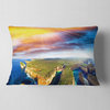 Aerial View of Great Ocean Road Seascape Throw Pillow, 12"x20"