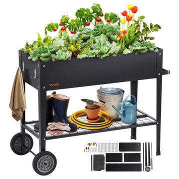 VEVOR Galvanized Raised Garden Bed Planter Box 42.5x19.5x31.5" Flower Vegetable