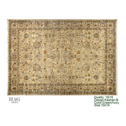 H.A.G. Hand Knotted Carpet 16/16 Quality Cream/Ivory - Floor Rugs