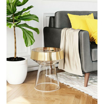 Modern Glass and Lucite Side End Tables