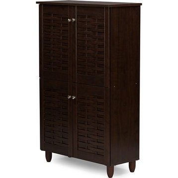 Winda Modern Wooden Entryway Storage Cabinet - Dark Brown
