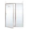 Legend Framed Hinge Swing Shower Door, Inline Panel, Brushed Nickel, 60"x69"