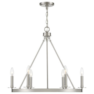 Trade Winds May 6-Light Chandelier in Brushed Nickel
