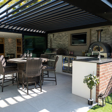 Louvered Roof Pergola With Folding Doors