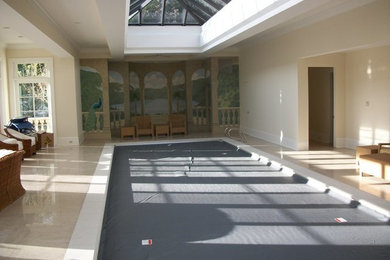 Pool - mid-sized mediterranean rectangular lap pool idea in DC Metro
