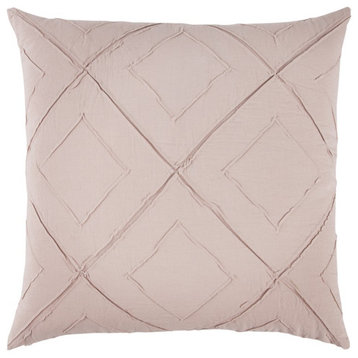Blush Pin Tuck Diamond Pattern Throw Pillow