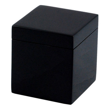 Black Lacquer Bathroom Accessories, Canister