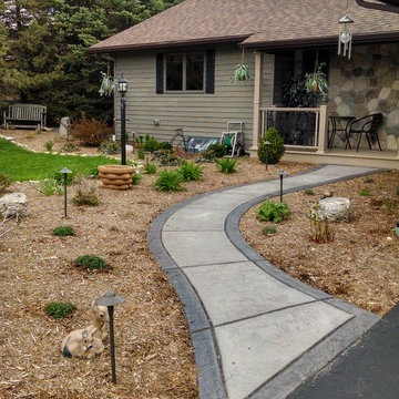 Stamped sidewalk border