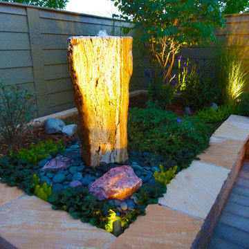 Cored Stone Sculptural Water Feature