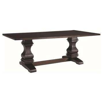 Coaster Parkins Double Pedestal Dining Table, Rustic Espresso 107411