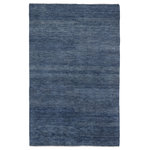 Jaipur Living - Jaipur Living Origin Knotted Solid Area Rug, Blue, 8'6"x11'6" - The sophisticated Saga collection lends balance and a relaxed, grounding vibe to modern interiors. The Origin area rug anchors a space with a solid, subtly striated design in a rich blue colorway. Hand knotted by skilled artisans, this durable wool accent marries simplicity and luxury with an exceptional quality.