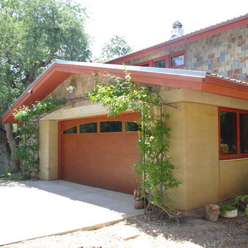 Rammed Earth Off-Grid Country Home: Garage