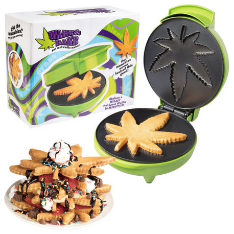 Marijuana Pot Leaf Waffle Maker, Make Your Own DIY Giant Weed Shaped Pancakes