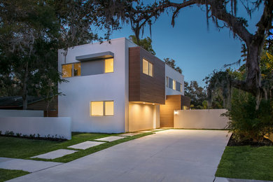 Example of a minimalist exterior home design in Tampa