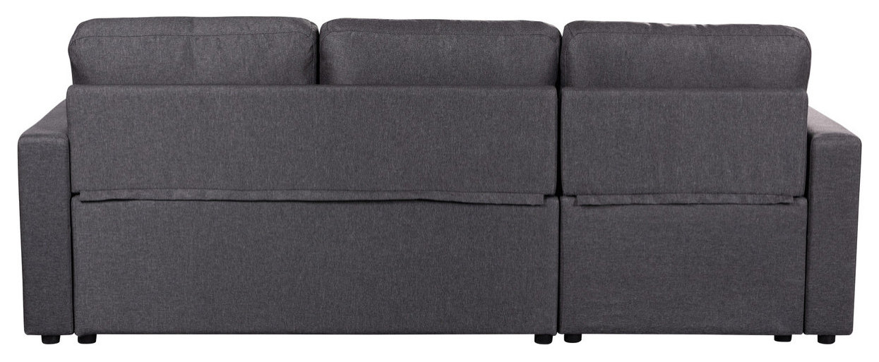Paisley Linen Reversible Sleeper Sectional Sofa With Storage Chaise ...