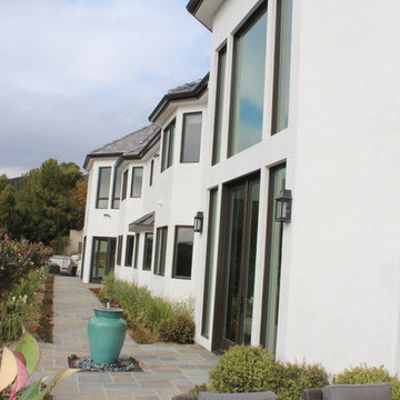 6 inch Angle Face/Flat Face Gutters with smooth Downspouts in Pacific Palisades