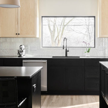Scandinavian Style Kitchen (Evanston, IL) - Mixed Color Cabinetry