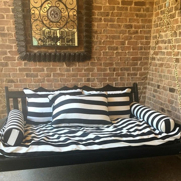 Custom Porch Swing Bed Cushion and Bolster Pillows