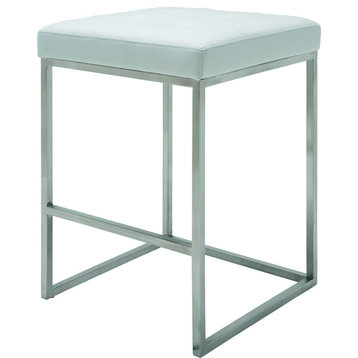 Chi Counter Stool - White, Silver