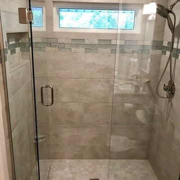 Beautiful Bathroom Remodel-Koch Bristol Painted Oyster Cambria Berwyn Quartz