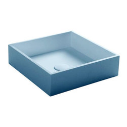 ADM Bathroom Design - ADM Square Countertop Sink, White, 14", Glossy White - Bathroom Sinks
