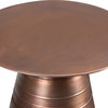 Sheridan 18 Inch Wide Metal Accent Side Table In Aged Copper, Fully Assembled
