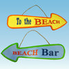 Wooden Beach Arrow Signs 20'', Set of 2 Nautical Theme Party Decorations, Bra
