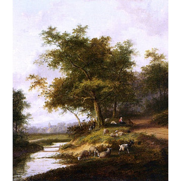 Jan Evert Morel A Shepherdess And Her Flock At Rest Wall Decal