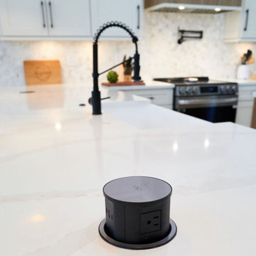 Modern Power Outlet on the Countertop in Transitional Kitchen