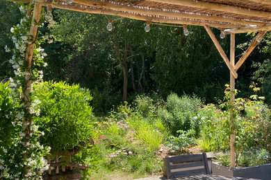 Inspiration pour un jardin rustique de taille moyenne et l'été avec une exposition partiellement ombragée.