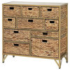 Gallerie Decor Rio 10-Drawer Transitional Metal Cabinet in Natural