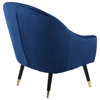 LumiSource Matisse Accent Chair, Blue Velvet With Gold Accent