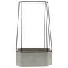 Cement Iron Cage 10" Wide Oval Planter, Outdoor Modern Flower Pot