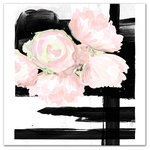 DDCG - Blush Blooms 1 24x24 Canvas Wall Art, 24"x24"x1.25 - This 24x24 premium gallery wrapped canvas features soft blush blooms on a bold background. The wall art is printed on professional grade tightly woven canvas with a durable construction, finished backing, and is built ready to hang. The result is a remarkable piece of wall art that will add elegance and style to any room.