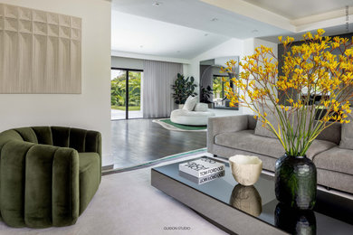 Trendy living room photo in Miami
