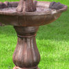 Sunnydaze 2-Tier Outdoor Solar Water Fountain, Solar-on-Demand, Rust Finish