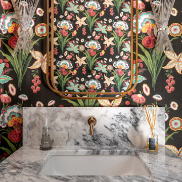 Raleigh NC Interior Design — Transitional Open-Concept Living with Bold Accents