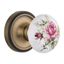 bouton de porte fleuri
