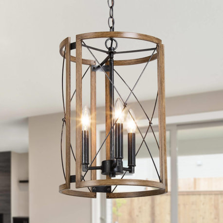 Rustic wooden Cage Chandelier, Rustic Lantern Chandelier