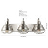 Levi 24.5" 3-Light Industrial Farmhouse Iron LED Vanity, Nickel