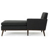 GDF Studio Sophia Mid-Century Modern Fabric Chaise Lounge, Muted Dark Gray