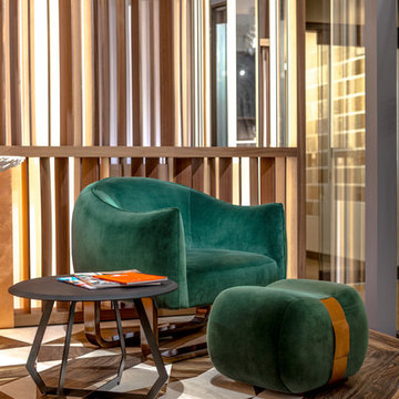 Milo Chair & Milo Ottoman with The Fetish Table - Modern Living Room Furniture -