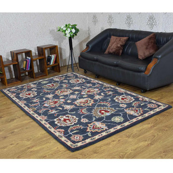 Hand Tufted Wool Area Rug Oriental Charcoal