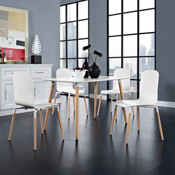 Stack Modern White Dining Set - Dining Sets