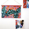 Wall tapestry, tapesrty wall hanging, banana leaf art, tropical art, botanical